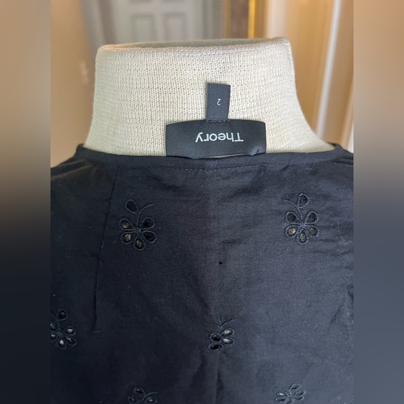 Theory structured eyelet shirt dress cotton size 2 - Picture 13 of 15